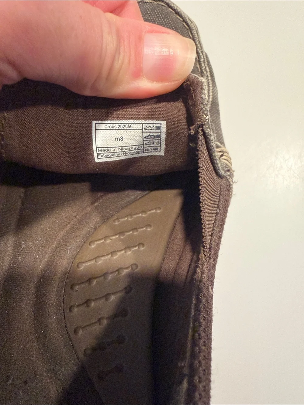 CROCS Men’s Slip-On Loafers in Taupe Brown